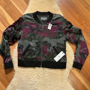 Marrakech grey and burgundy camo zippered jacket